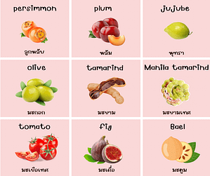 fruit ผลไม้ ภาษาอังกฤษ