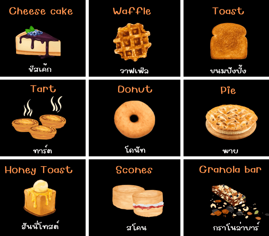 bakery เบเกอรี่ ภาษาอังกฤษ
